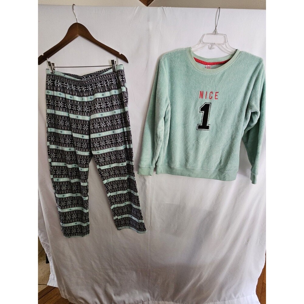 SO Intimates Pajama Set Size Large – Nice #1 Fleece Top & Fair Isle Pants